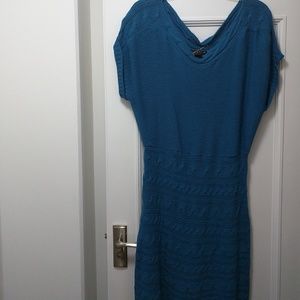 Blue sweater dress